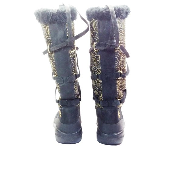 Timberland Black Gold Genuine Leather Boots Size 7 - Picture 7 of 10